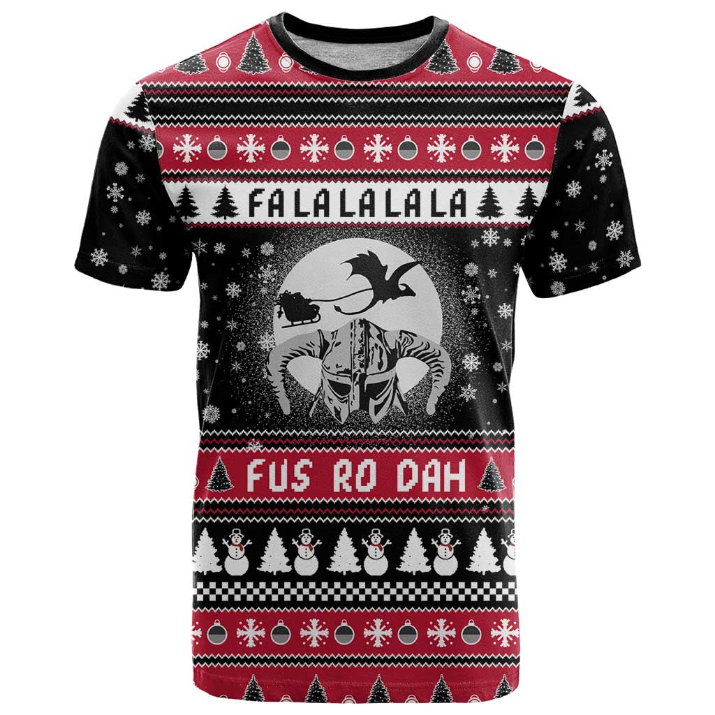 Fa La La La Snowman Tree Xmas Christmas T-Shirt Xmas Holiday Patterns Graphic Tee