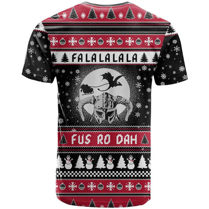 Fa La La La Snowman Tree Xmas Christmas T-Shirt Xmas Holiday Patterns Graphic Tee