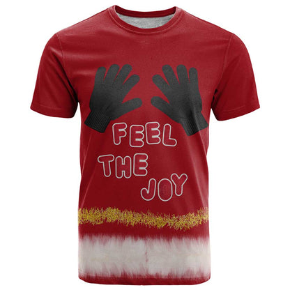 Feel The Joy Christmas T-Shirt Xmas Holiday Patterns Graphic Tee