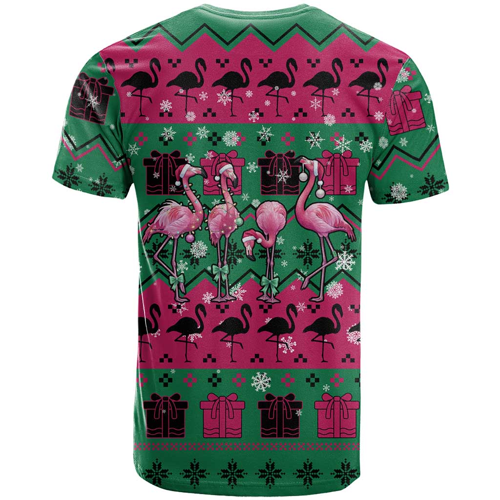 Firefighter Presents Christmas T-Shirt Xmas Holiday Patterns Graphic Tee