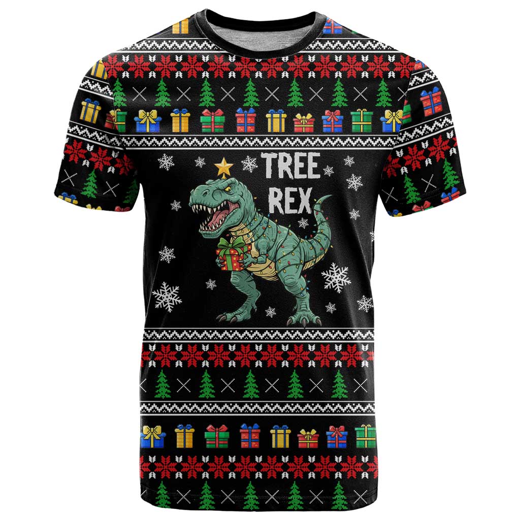 Tree Rex Christmas T-Shirt Xmas Holiday Patterns Graphic Tee