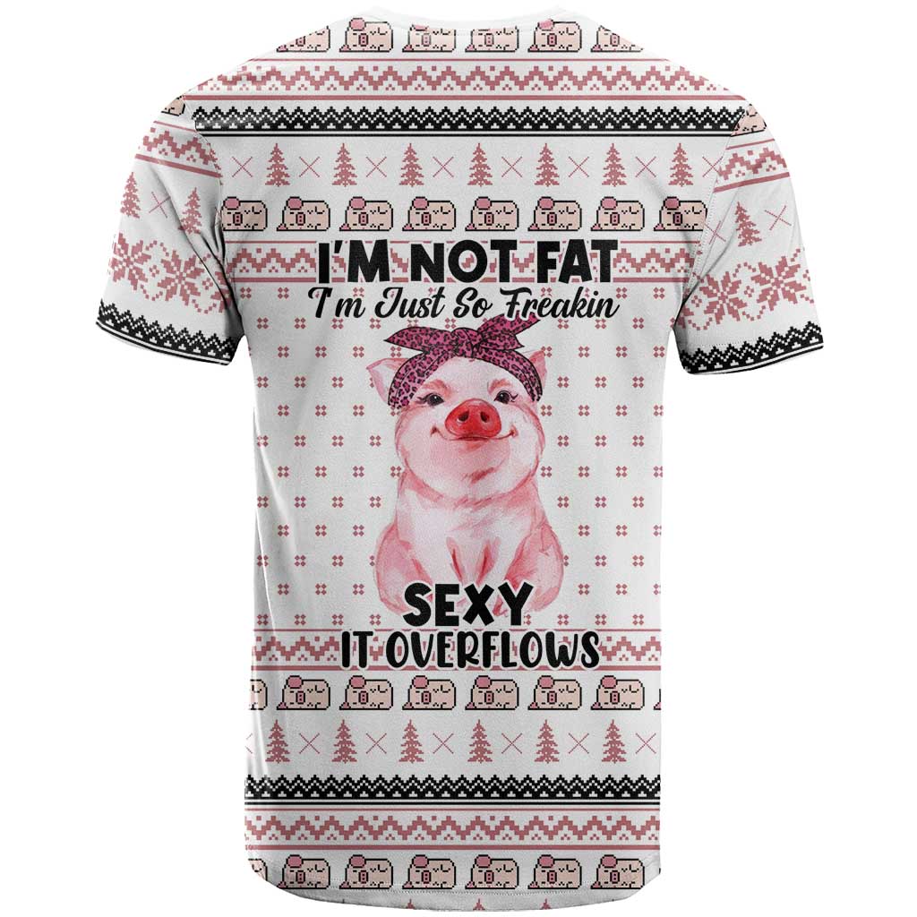 Pig Overflows Christmas T-Shirt Xmas Holiday Patterns Graphic Tee
