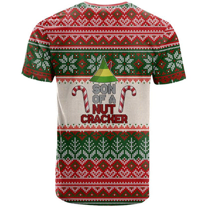 Son Of A Nut Cracker Christmas T-Shirt Xmas Holiday Patterns Graphic Tee