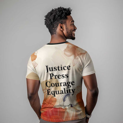 Ida B. Wells T-Shirt with Floral Pen Design Illustrated Portrait Civil Rights and Journalism Tribute Graphic Tee