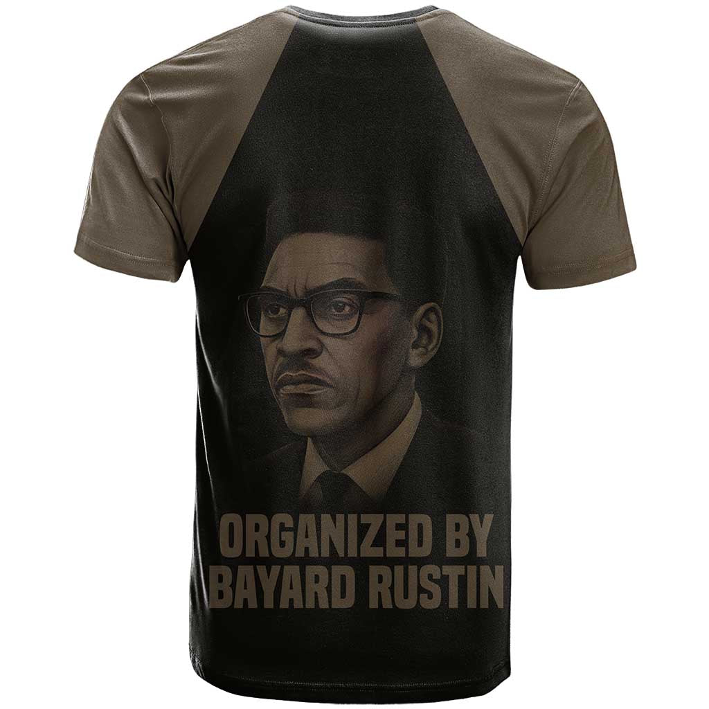 Bayard Rustin T-Shirt with March on Washington Design Civil Rights Organizer Tribute Graphic Tee