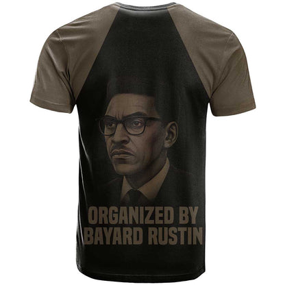 Bayard Rustin T-Shirt with March on Washington Design Civil Rights Organizer Tribute Graphic Tee