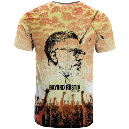 Bayard Rustin T-Shirt with Radical Nonviolence Design Protest Crowd and Courage Civil Rights Tribute Graphic Tee