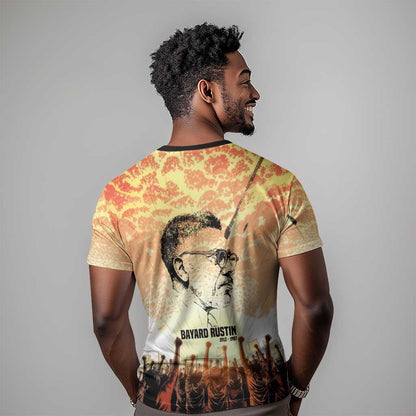 Bayard Rustin T-Shirt with Radical Nonviolence Design Protest Crowd and Courage Civil Rights Tribute Graphic Tee