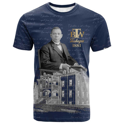 Booker T. Washington T-Shirt Tuskegee Institute Design Educational Legacy 1881 Historic Tribute Graphic Tee