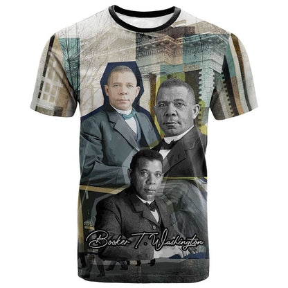 Booker T. Washington T-Shirt Historic Portrait Collage Civil Rights Legacy Educational Pioneer Design Graphic Tee