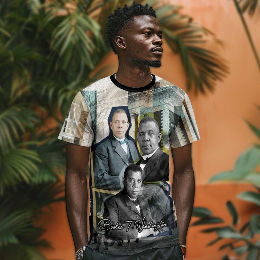 Booker T. Washington T-Shirt Historic Portrait Collage Civil Rights Legacy Educational Pioneer Design Graphic Tee