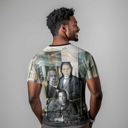 Booker T. Washington T-Shirt Historic Portrait Collage Civil Rights Legacy Educational Pioneer Design Graphic Tee