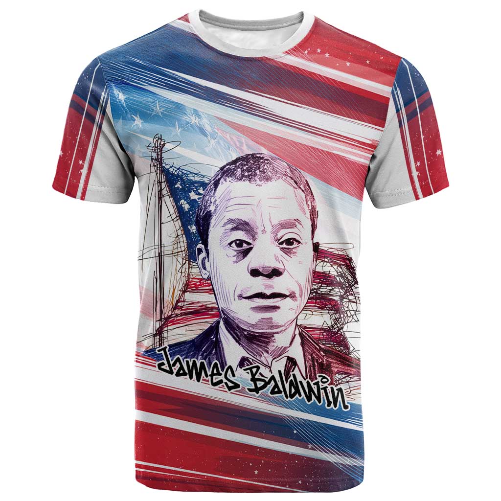 James Baldwin T-Shirt Artistic Portrait Quote on Love and Awareness Civil Rights Tribute Graphic Tee