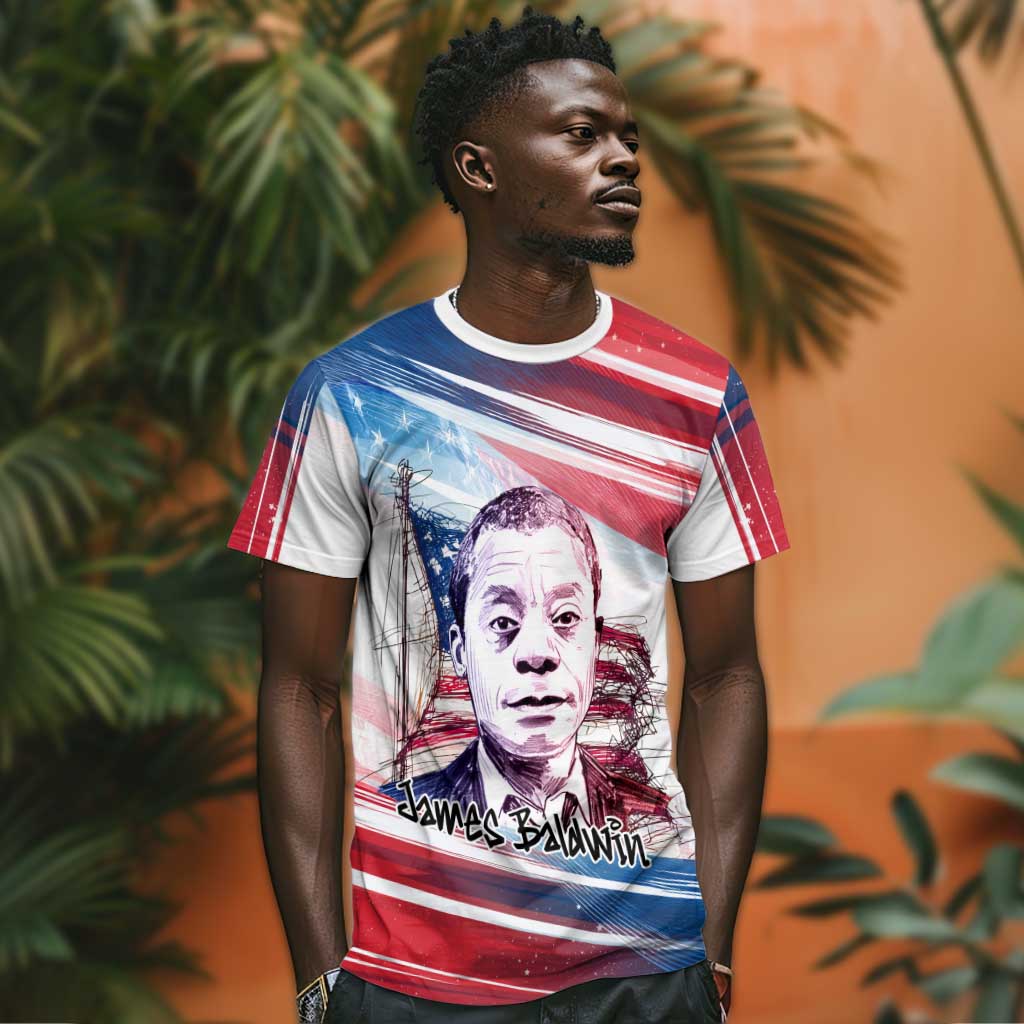 James Baldwin T-Shirt Artistic Portrait Quote on Love and Awareness Civil Rights Tribute Graphic Tee