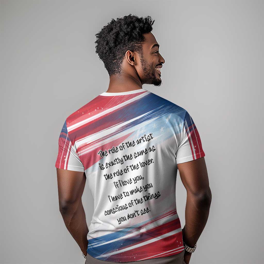James Baldwin T-Shirt Artistic Portrait Quote on Love and Awareness Civil Rights Tribute Graphic Tee