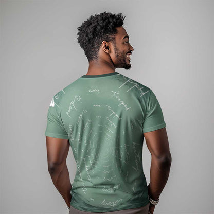 James Baldwin T-Shirt Green Handwritten Script Design Smiling Portrait Civil Rights and Literature Graphic Tee