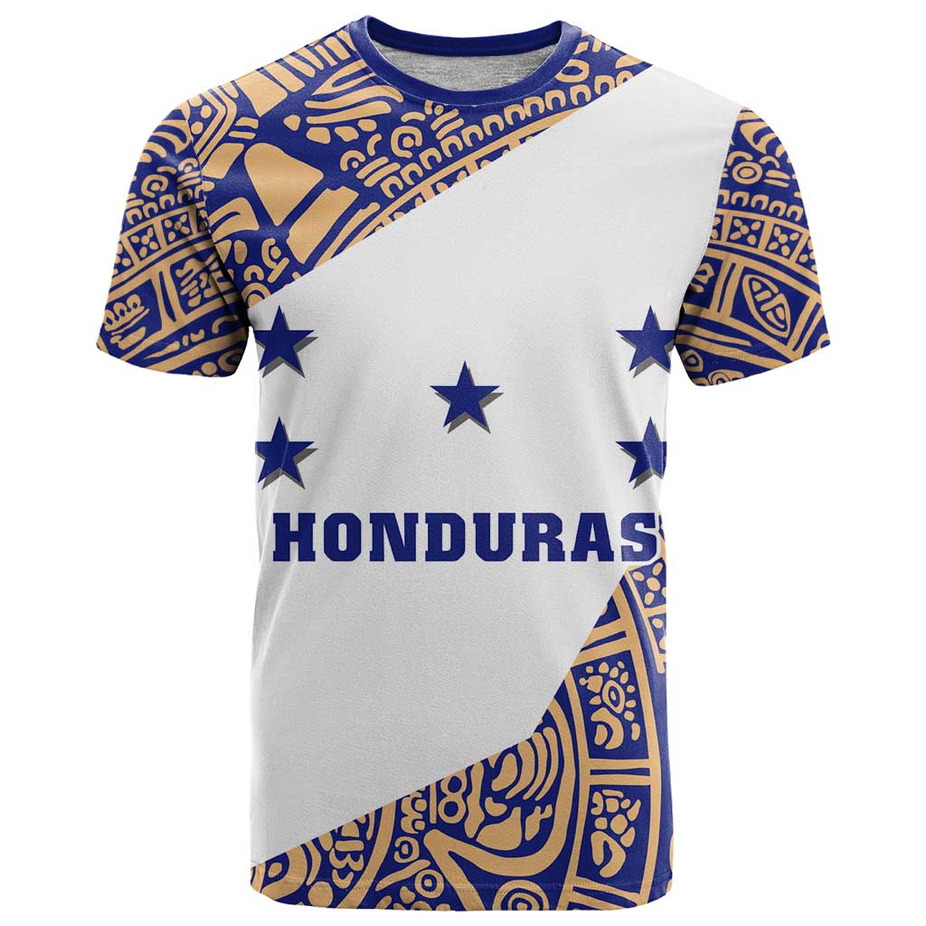 Honduras T-Shirt National Emblem Blended with Traditional Patterns - Cultural Heritage Design Graphic Tee