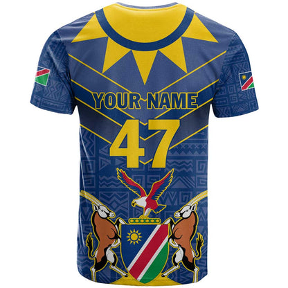 Namibia National Emblem T-Shirt Sporty Style with Traditional Patterns Graphic Tee