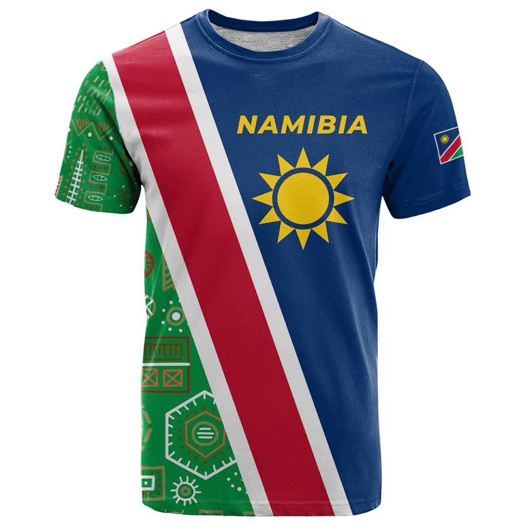 Namibia Flag T-Shirt Detailed Design with Traditional Patterns Graphic Tee