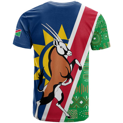 Namibia Flag T-Shirt Detailed Design with Traditional Patterns Graphic Tee