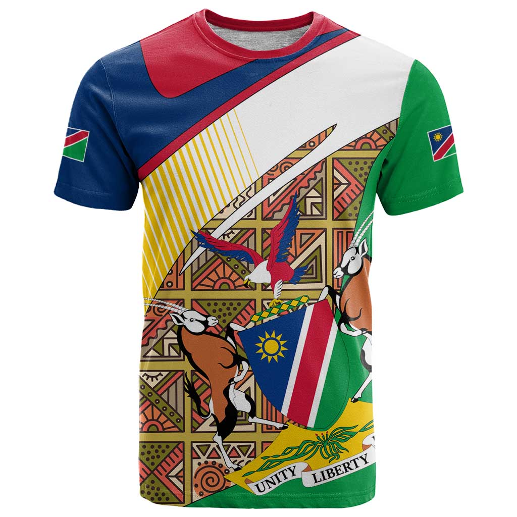 Namibia Map T-Shirt National Emblem & Cultural Motif Design Graphic Tee
