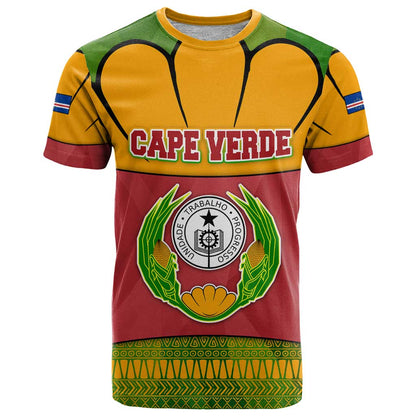 Cape Verde T-Shirt with One Heart Ten Islands National Emblem Spirit Graphic Tee