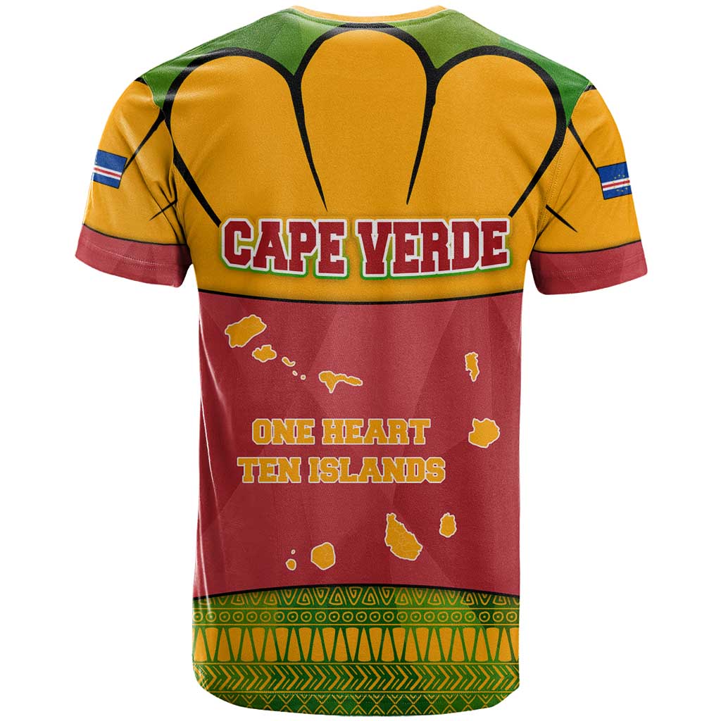 Cape Verde T-Shirt with One Heart Ten Islands National Emblem Spirit Graphic Tee