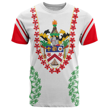 Saint Kitts and Nevis T-Shirt with Vibrant Flag Colors and Hibiscus Flower Design Graphic Tee