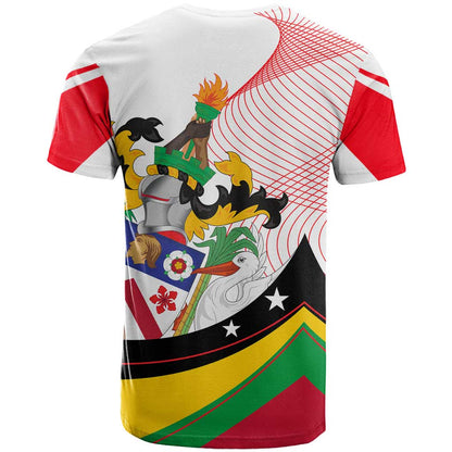 Saint Kitts and Nevis T-Shirt with Vibrant Flag Colors and Hibiscus Flower Design Graphic Tee