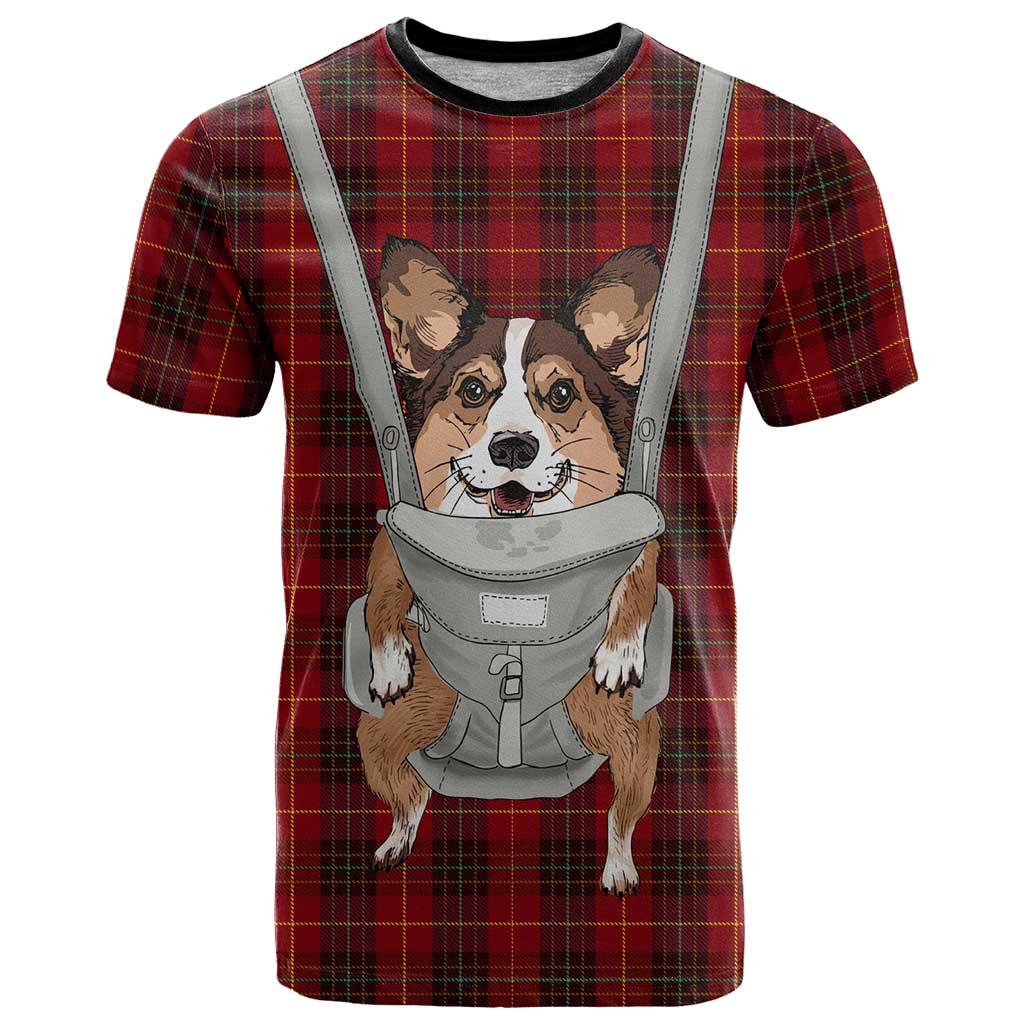 Front Carrier Dog Pembroke Welsh Corgi Christmas T-Shirt Xmas Holiday Patterns Graphic Tee