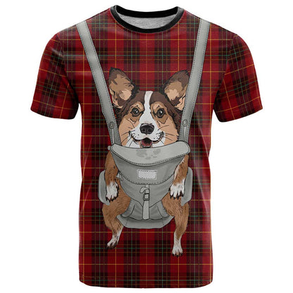 Front Carrier Dog Pembroke Welsh Corgi Christmas T-Shirt Xmas Holiday Patterns Graphic Tee