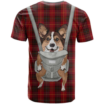 Front Carrier Dog Pembroke Welsh Corgi Christmas T-Shirt Xmas Holiday Patterns Graphic Tee