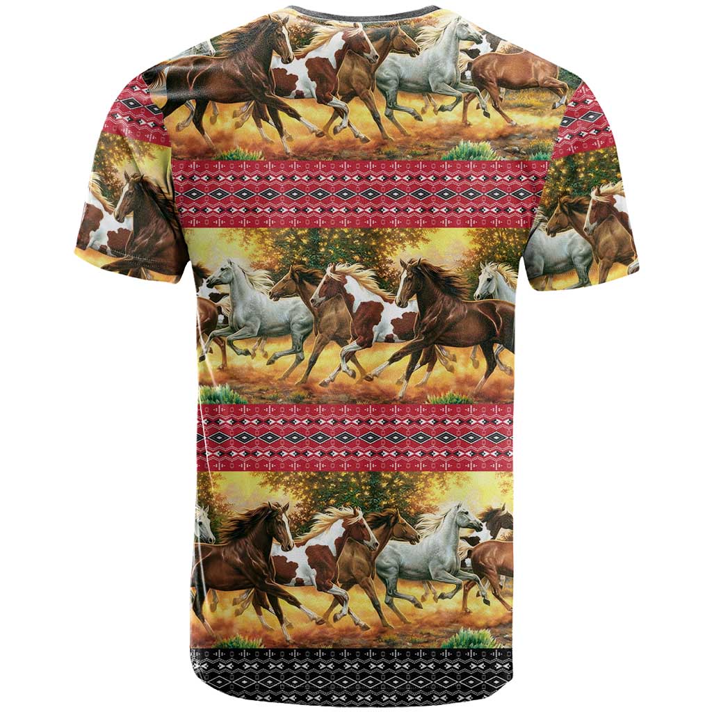 Horse Native American Pattern Christmas Christmas T-Shirt Xmas Holiday Patterns Graphic Tee