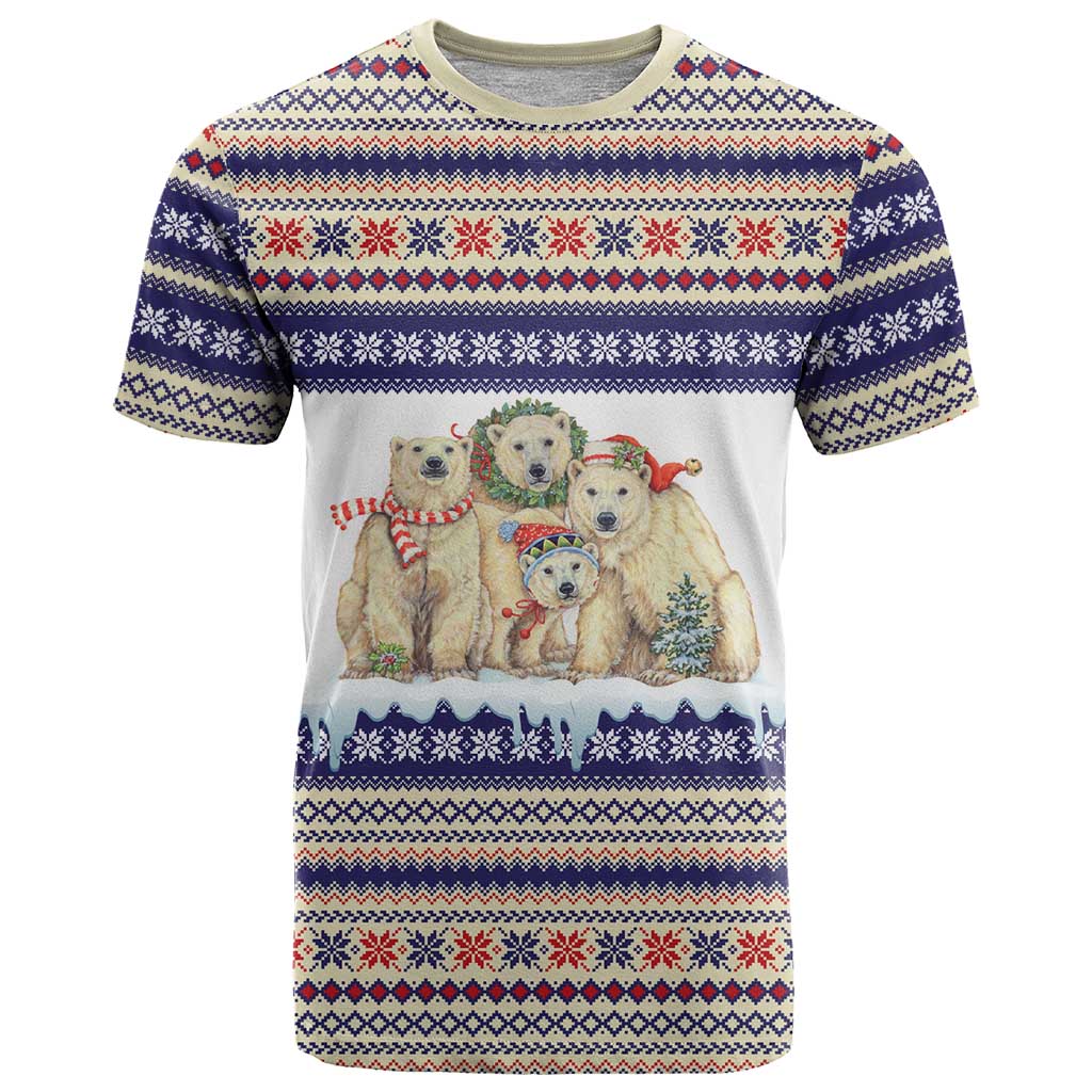 Polar Bears Christma Christmas T-Shirt Xmas Holiday Patterns Graphic Tee