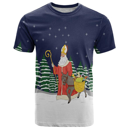 Saint Nicholas Christmas T-Shirt Xmas Holiday Patterns Graphic Tee