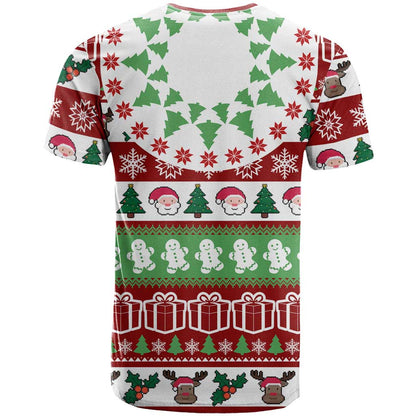 Snowman Tree Christmas T-Shirt Xmas Holiday Patterns Graphic Tee