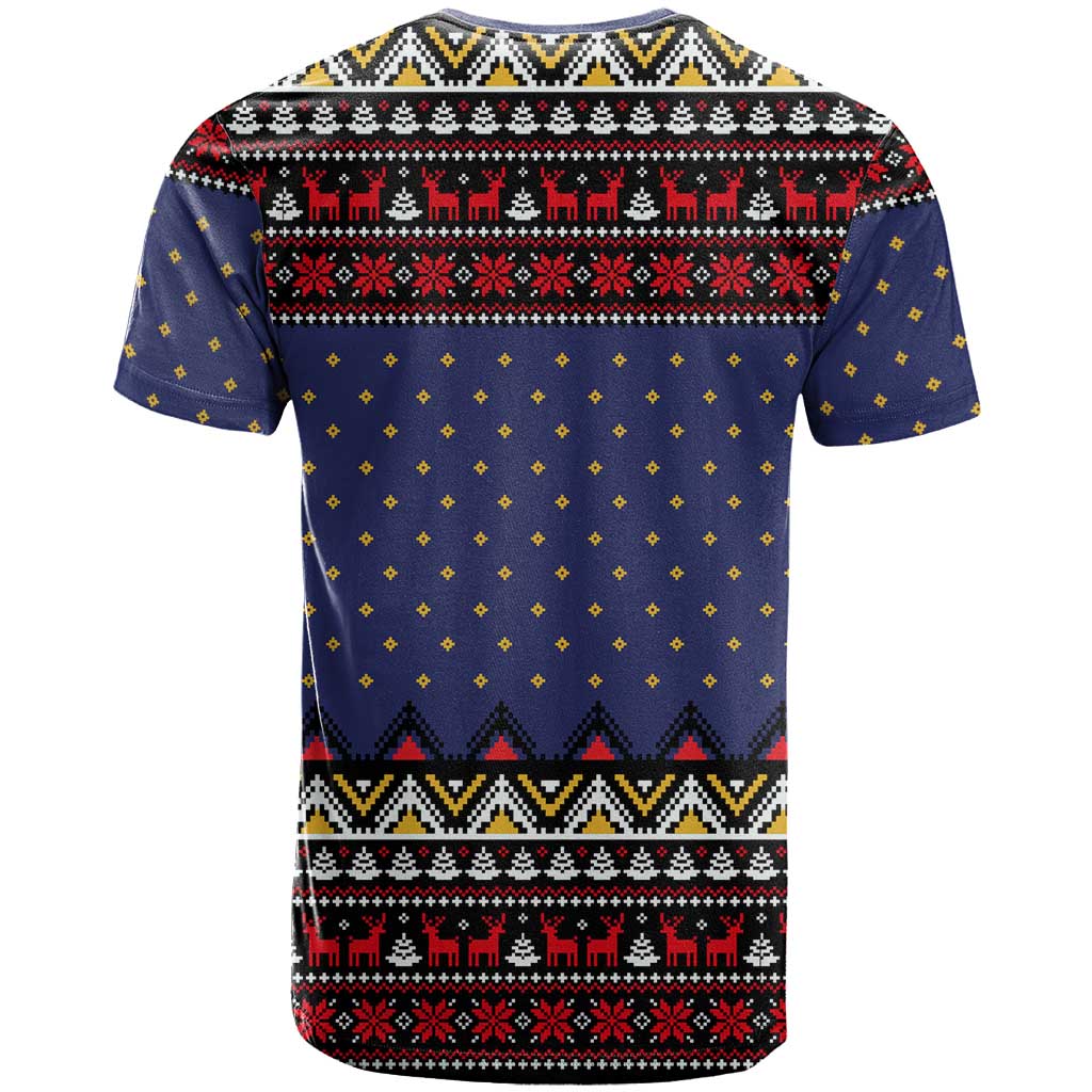 Santa And Jesus Christmas Christmas T-Shirt Xmas Holiday Patterns Graphic Tee