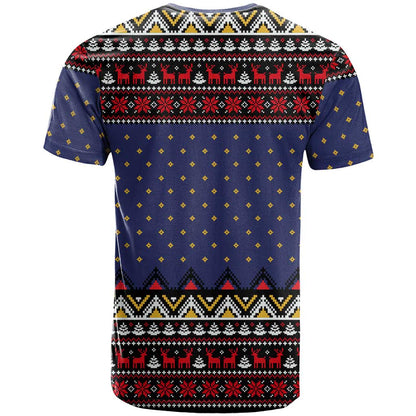 Santa And Jesus Christmas Christmas T-Shirt Xmas Holiday Patterns Graphic Tee