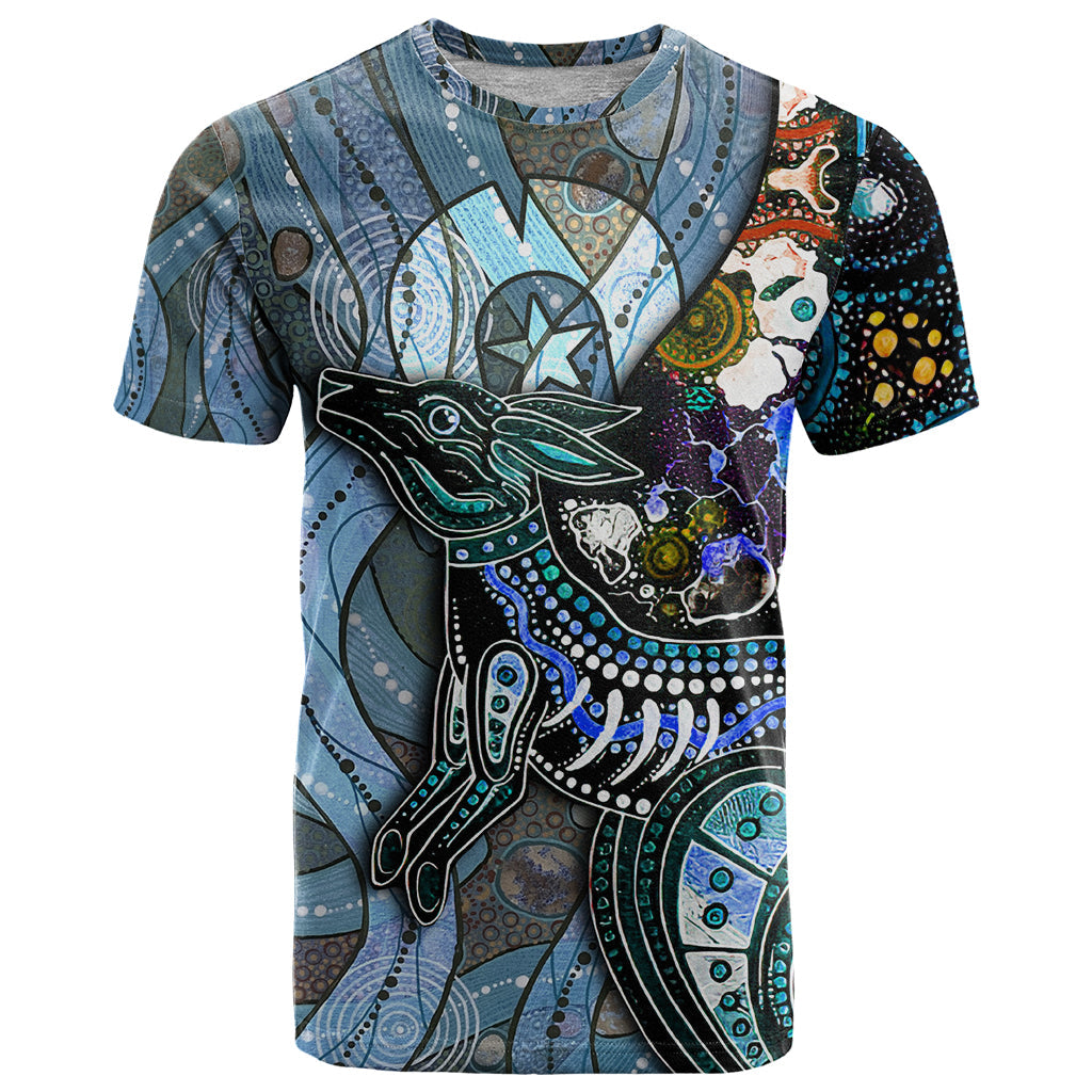 Kangaroo Aboriginal Pattern Dot Art T-Shirt Graphic Tee