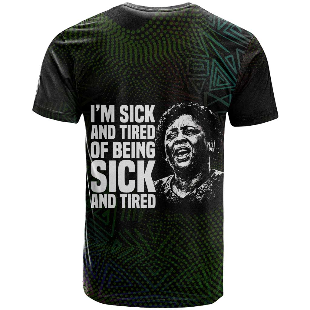 Fannie Lou Hamer T-Shirt Im Sick and Tired Quote Design Bold Portrait and Civil Rights Movement Tribute Graphic Tee