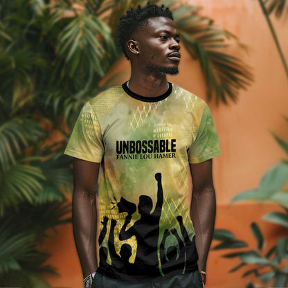 Fannie Lou Hamer T-Shirt Unbossable Quote Design Protest Silhouettes and Voting Rights Tribute Graphic Tee