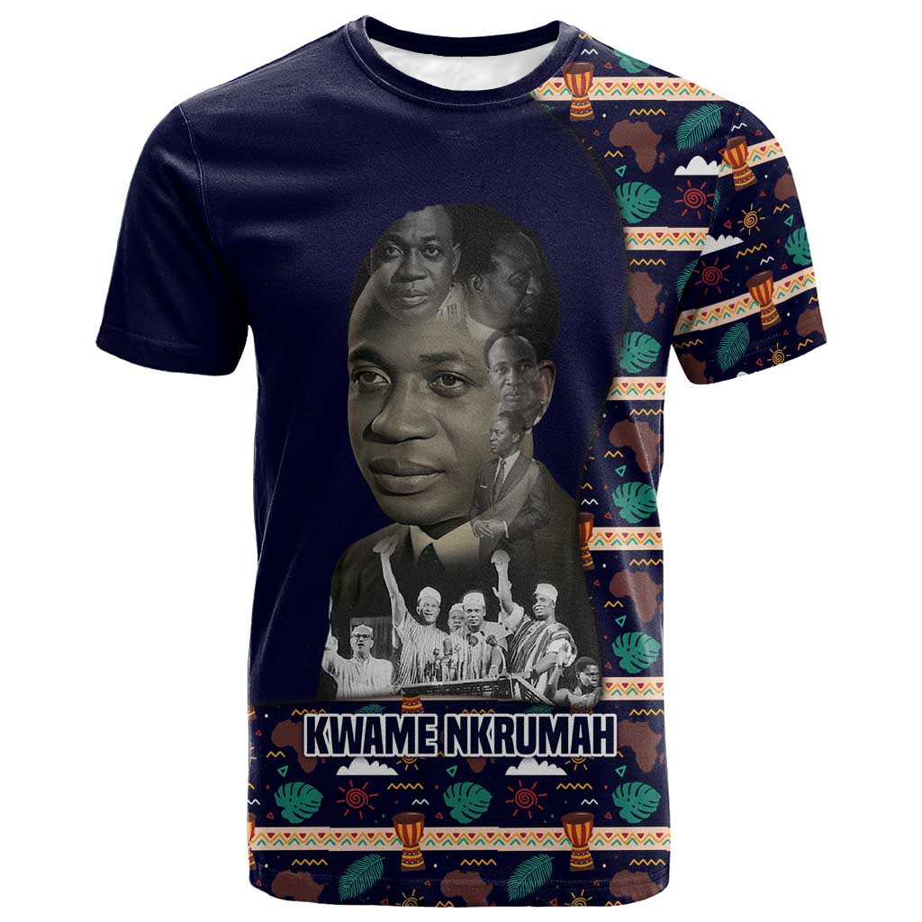 Kwame Nkrumah T-Shirt Ghana Pan-African Print Design Portrait and Anti-Colonial Legacy Tribute Graphic Tee