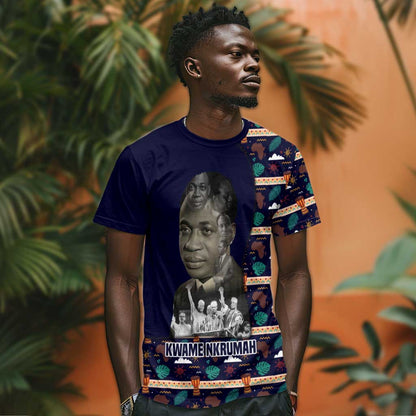 Kwame Nkrumah T-Shirt Ghana Pan-African Print Design Portrait and Anti-Colonial Legacy Tribute Graphic Tee