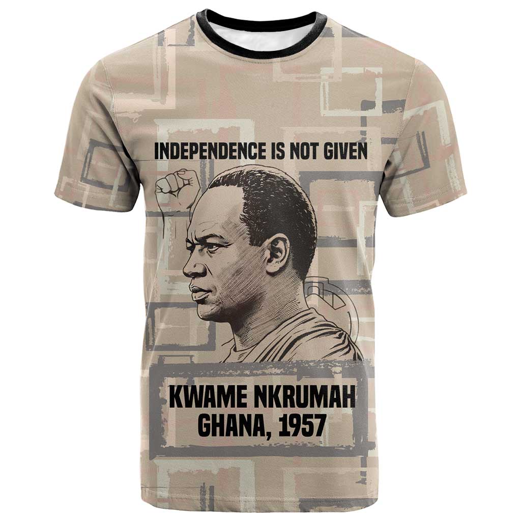 Kwame Nkrumah T-Shirt with Raised Fist Design and Independence Quote Ghana 1957 Tribute Graphic Tee