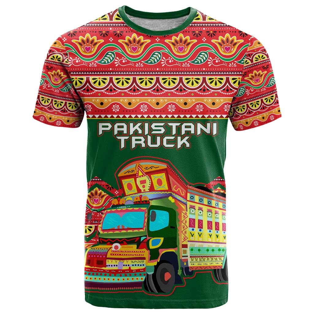 Pakistan Truck Art T-Shirt National Emblem & Traditional Patterns Graphic Tee