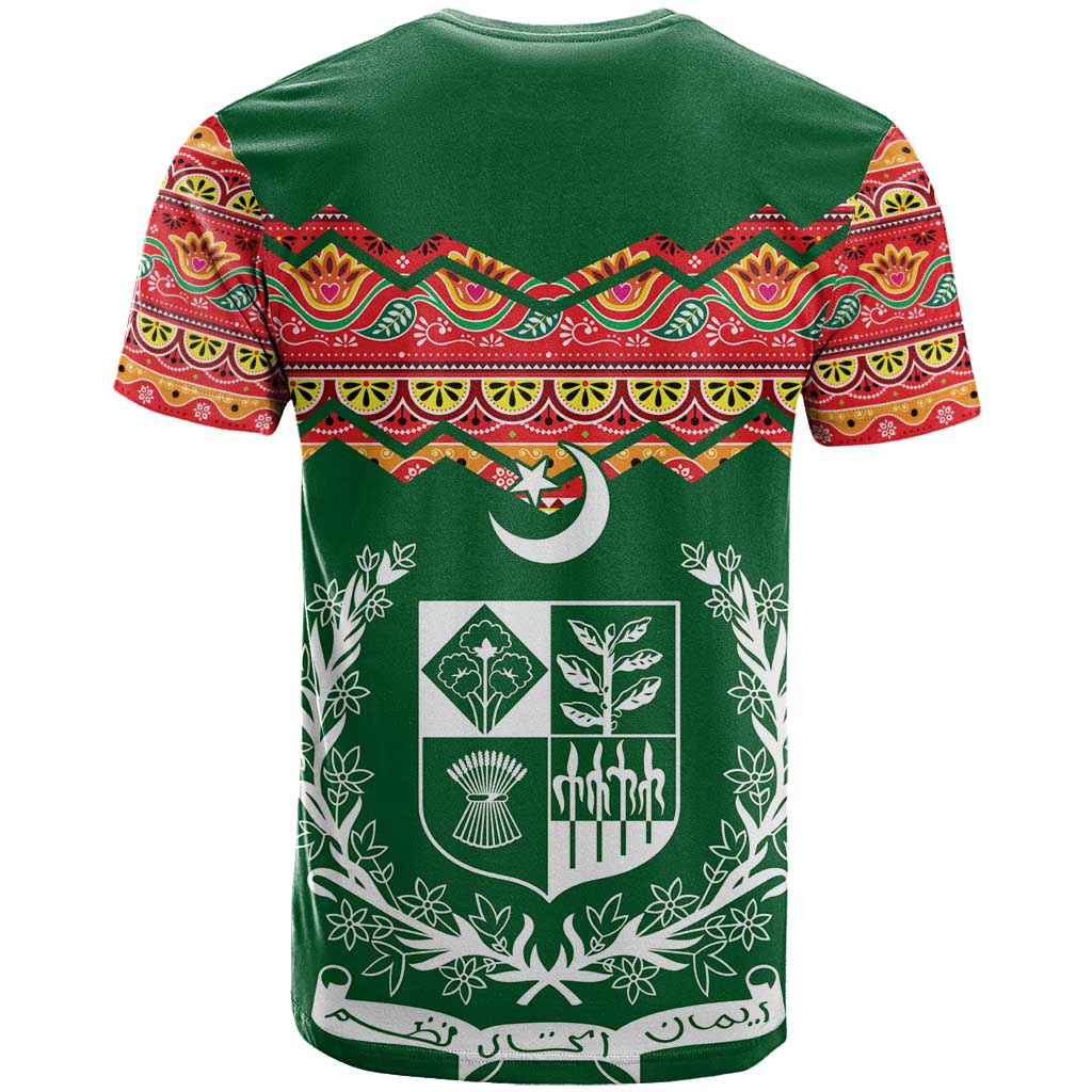Pakistan Truck Art T-Shirt National Emblem & Traditional Patterns Graphic Tee