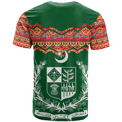 Pakistan Truck Art T-Shirt National Emblem & Traditional Patterns Graphic Tee
