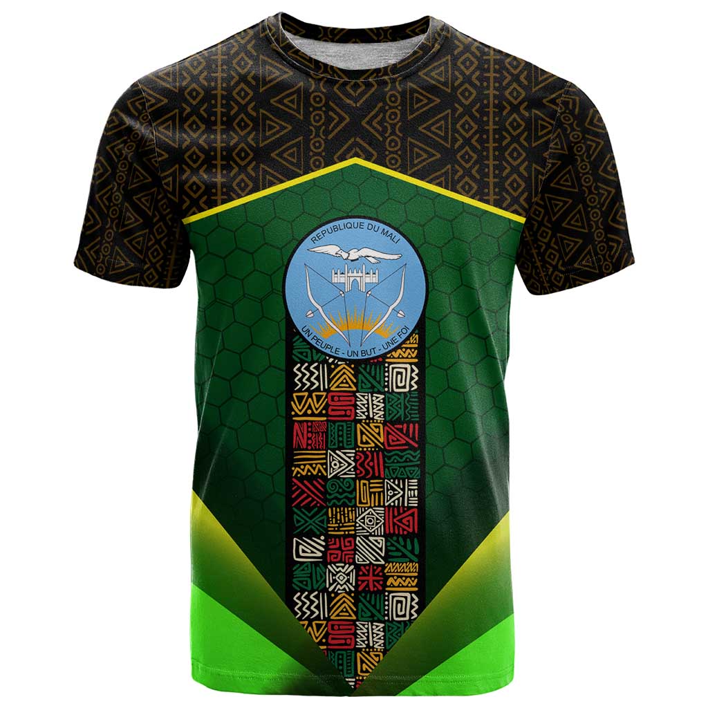 Mali Map T-Shirt National Emblem & Cultural Pattern Design Graphic Tee