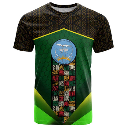 Mali Map T-Shirt National Emblem & Cultural Pattern Design Graphic Tee