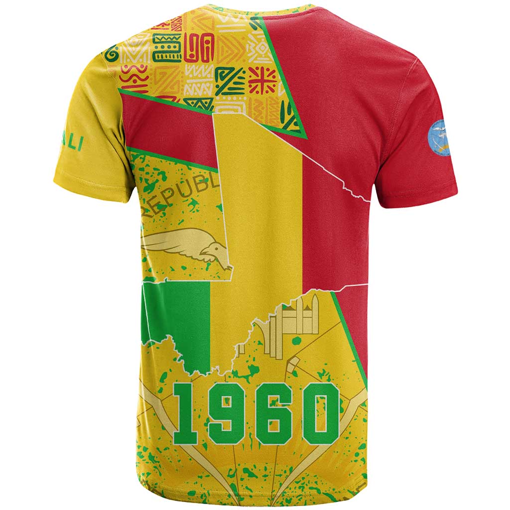 Mali Map T-Shirt Heart-Inspired Design with National Flag Colors Graphic Tee